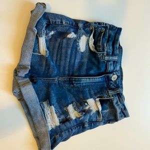 Blue ripped Jean shorts